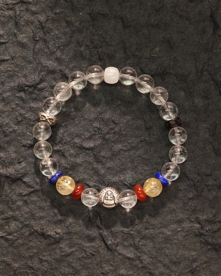 Wisdom Healing Vairocana Clear Quartz Buddha Bracelet