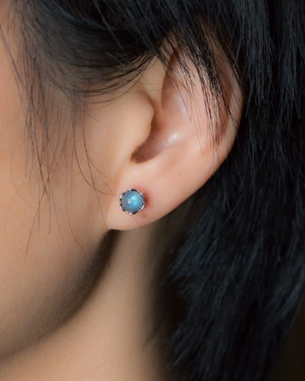 Tranquil Moonlight Silver Stud Earrings for Serenity and Balance