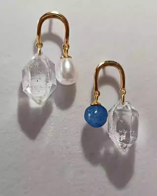 Kailash Energy Pure Harmony Crystal and Pearl Silver Earrings