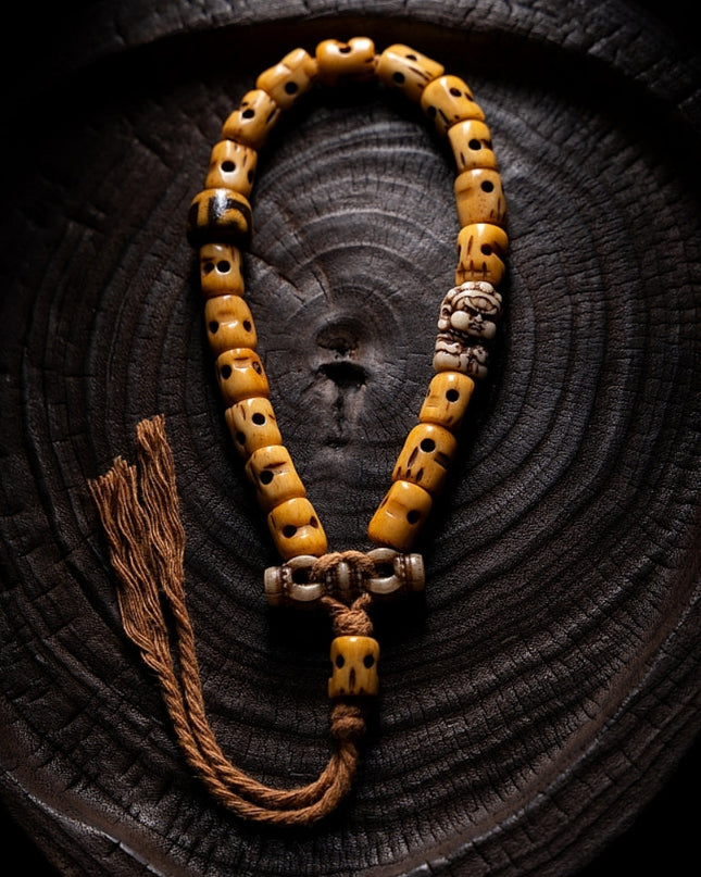Tibetan Consume Cow Bones Protection Necklace – Handcrafted Spiritual Energy Beads