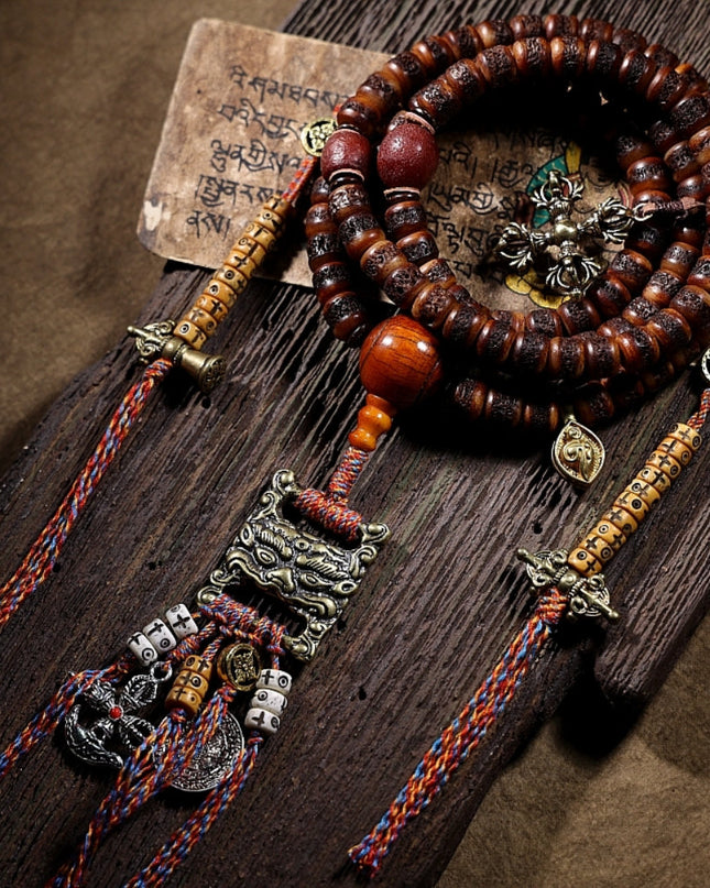 Kailash Energy Sacred Protector Silver and Brass Mala 108 Mala Beads