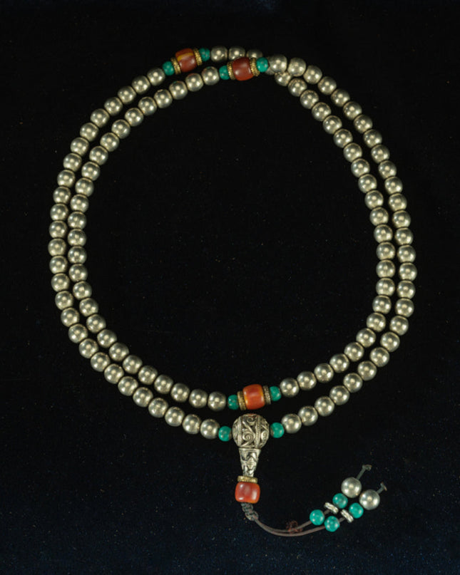 Sacred 108 Beads Tibetan Prayer Necklace for Spiritual Awakening and Protection