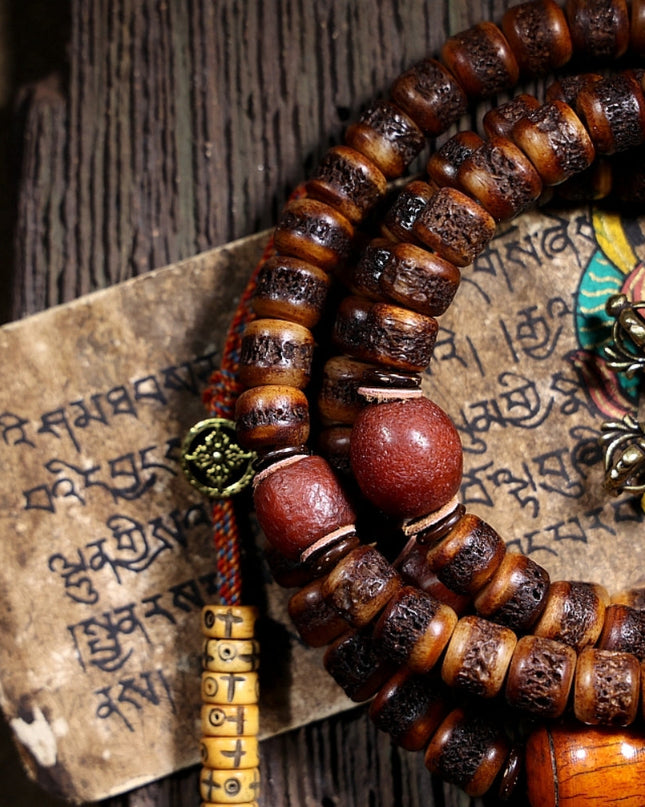 Kailash Energy Sacred Protector Silver and Brass Mala 108 Mala Beads