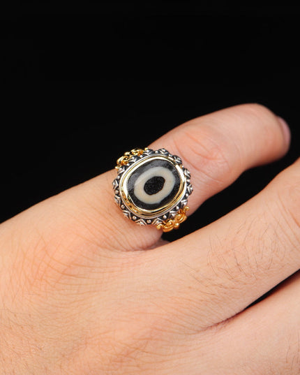 【Unique Item】Harmonious Interpersonal Relationships Dzi Bead Ring