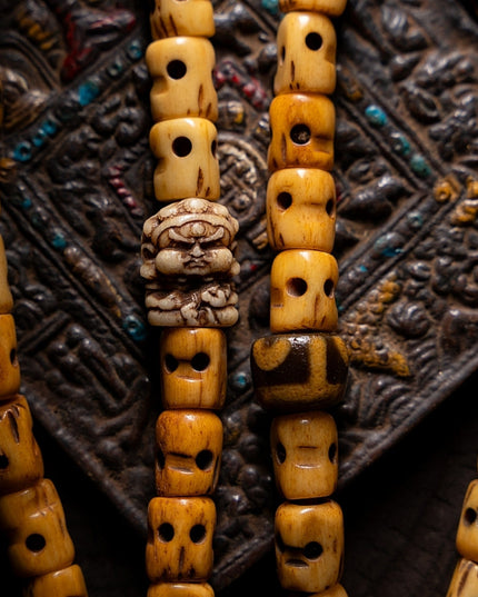 Tibetan Consume Cow Bones Protection Necklace – Handcrafted Spiritual Energy Beads