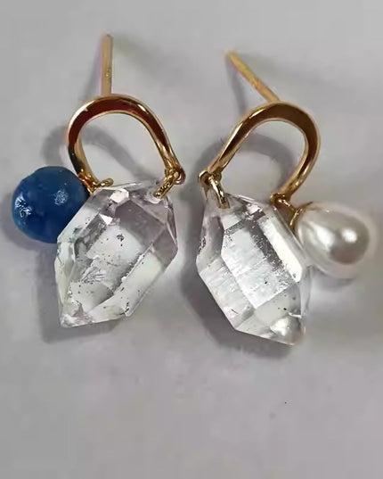 Kailash Energy Pure Harmony Crystal and Pearl Silver Earrings