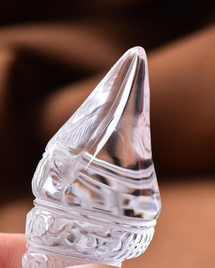Prosperity & Healing Clear Crystal Conch Shell Pendant