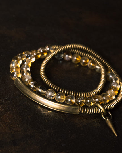 Gold Prosperity Citrine Wrap Bracelet – Energy & Abundance