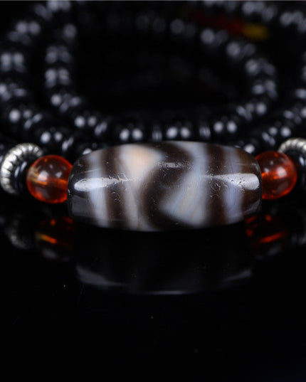【Unique Item】Natural agate chalcedony tiger tooth celestial bead necklace