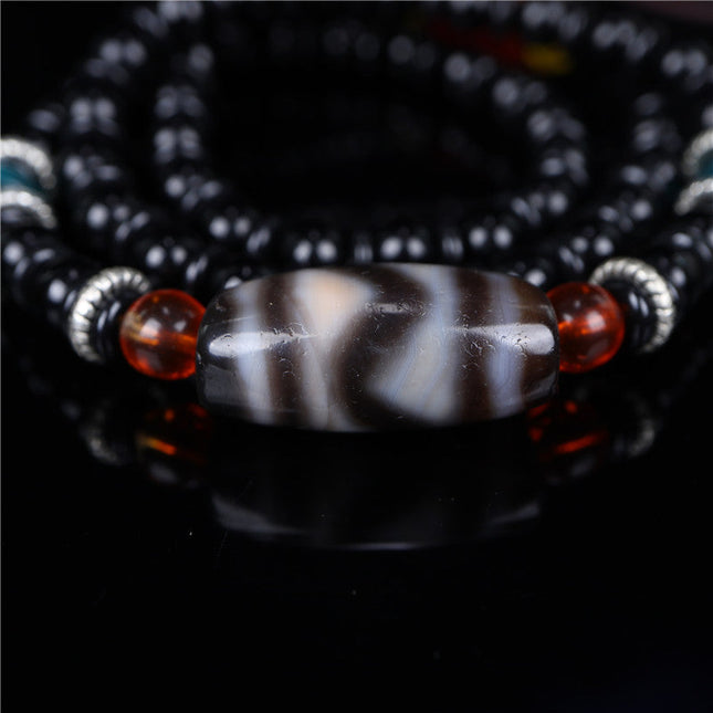 【Unique Item】Natural agate chalcedony tiger tooth celestial bead necklace
