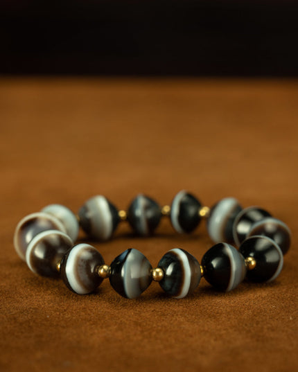 Healing Buddha Dzi Bead Bracelet for Spiritual Wellness & Protection