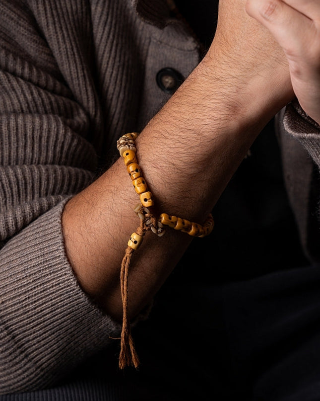Tibetan Consume Cow Bones Protection Necklace – Handcrafted Spiritual Energy Beads
