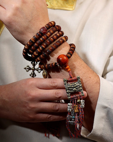 Kailash Energy Sacred Protector Silver and Brass Mala 108 Mala Beads