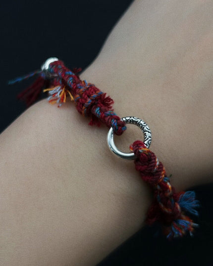 Tibetan Love Bracelet - Handwoven Cotton Wristband with Vibrant Energy