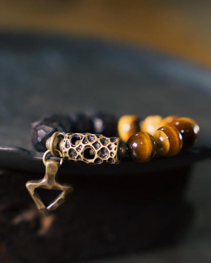 Prosperity Guardian Tiger Eye and Ebony Bracelet