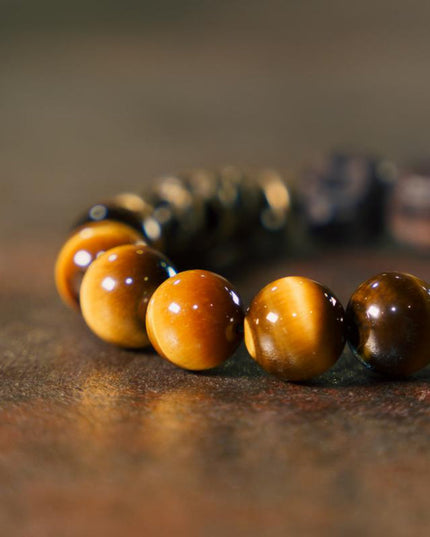 Prosperity Guardian Tiger Eye and Ebony Bracelet