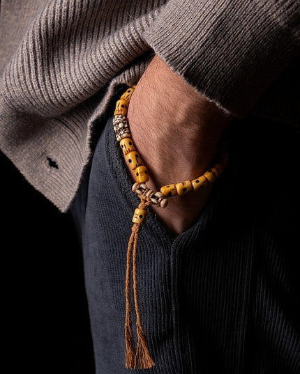 Tibetan Consume Cow Bones Protection Necklace – Handcrafted Spiritual Energy Beads