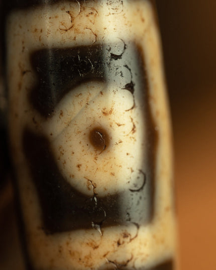 Three-Eye Ancient Dzi Bead Pendant for Protection and Prosperity