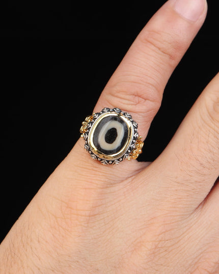 【Unique Item】Harmonious Interpersonal Relationships Dzi Bead Ring