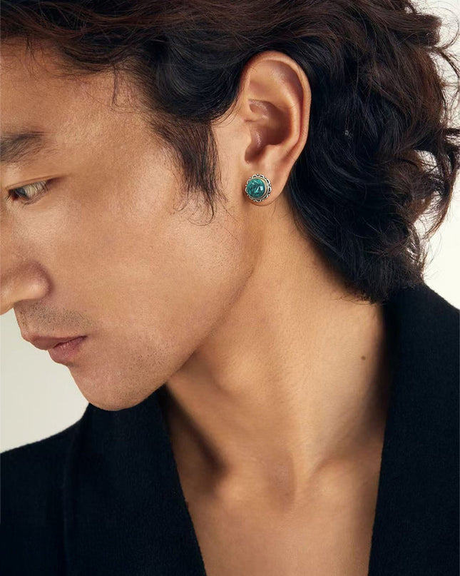 Turquoise Serenity Earrings – Sterling Silver & Raw Stone