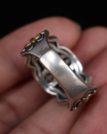 【Unique Item】Hand-Forged Tibetan Silver Dazi Ring