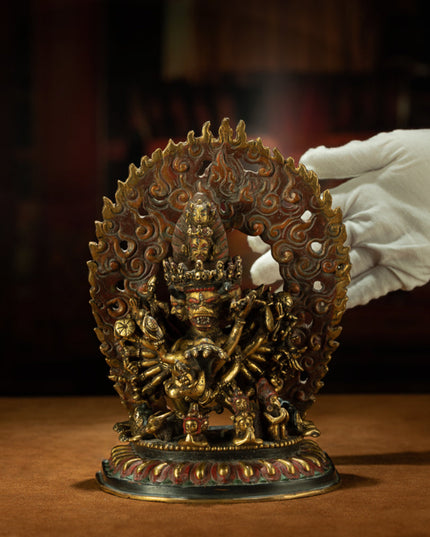 Fierce Enlightenment: Gilt Copper Thirty-Four Arm Vajrabhairava Statue