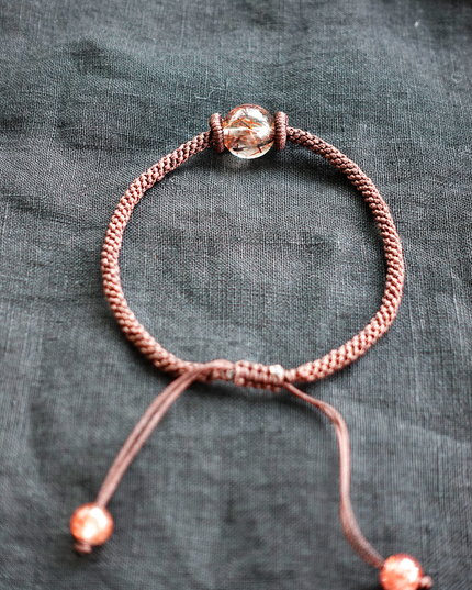 Handcrafted Copper Rutilated Quartz Anklet