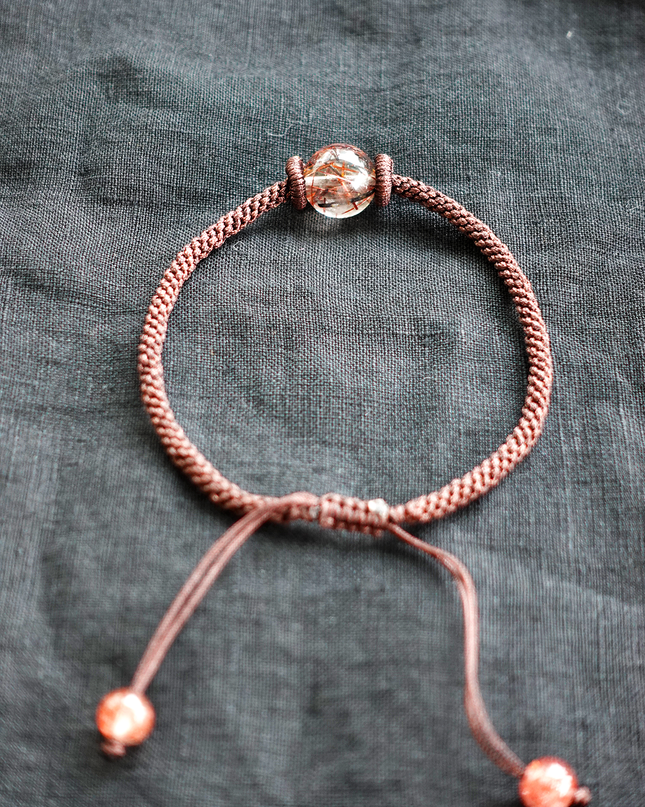 Handcrafted Copper Rutilated Quartz Anklet