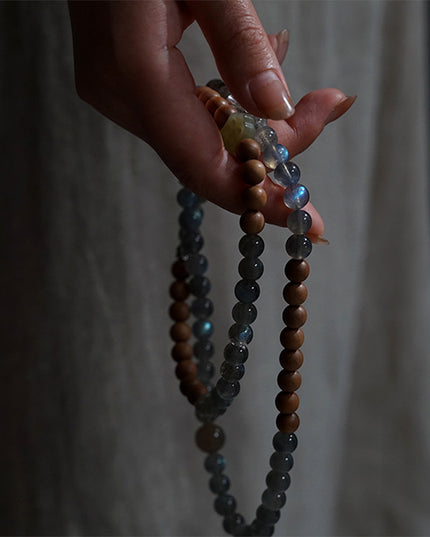 Labradorite and Sandalwood Lucky Energy Bracelet