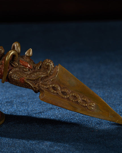 19th Century Puba King Kong Hayagriva Three-Sided Dharmapāla Tibetan Copper – Tashi Triling Ceremonial Artifact