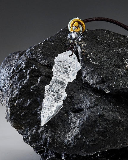 Phurba Vajra Protective Energy Clear Quartz Pendants