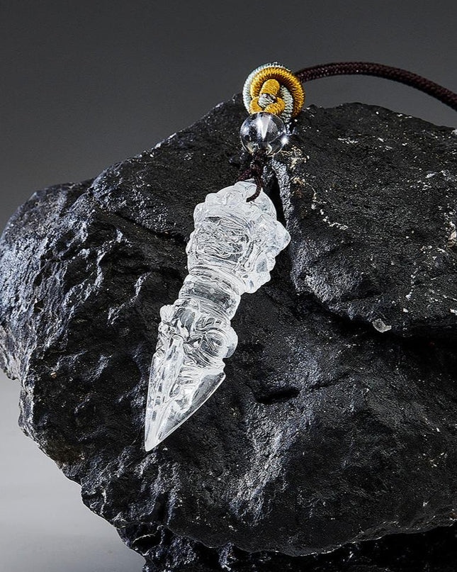 Phurba Vajra Protective Energy Clear Quartz Pendants