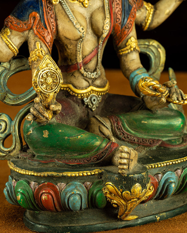 Qing Dynasty Four Armed Tara Copper Mineral Color Palpung Monastery
