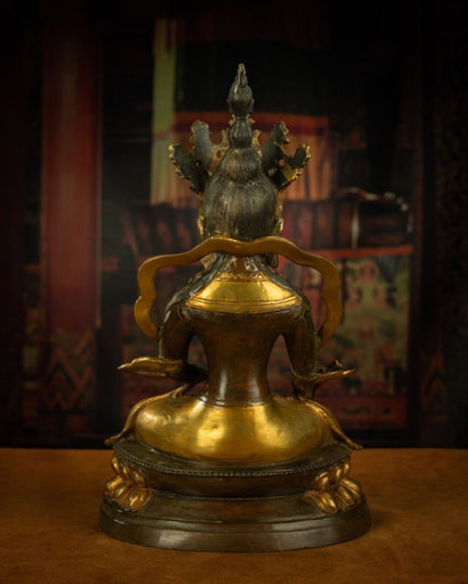 Qing Dynasty Tibetan Antique Statue Large Abundance Tara Tibetan Gilt Labrang Monastery