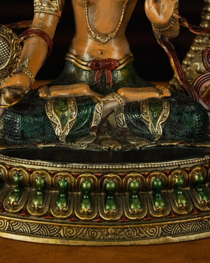 Qing Dynasty Tibetan Antique Statue Sitatapatra Original Mineral Paint Chamdo Qiangbalin Monastery