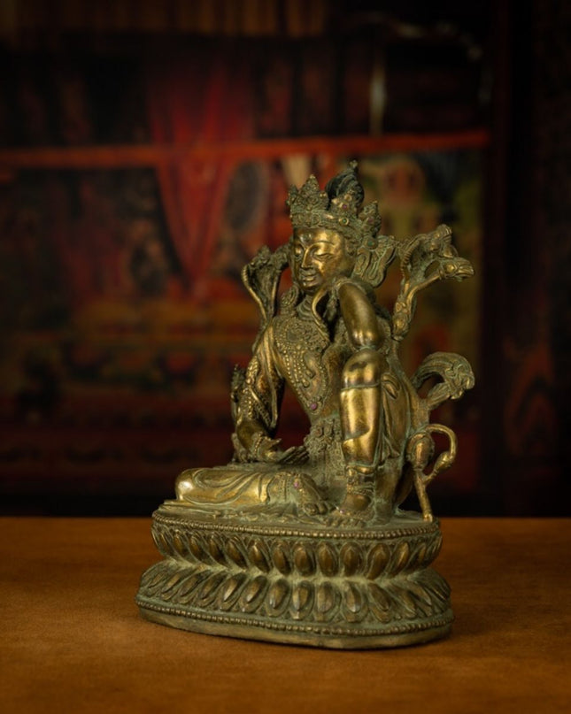 Qing Dynasty Tibetan Antique Statue Thinking Avalokiteshvara Lima Copper Gyirong Lakang Monastery