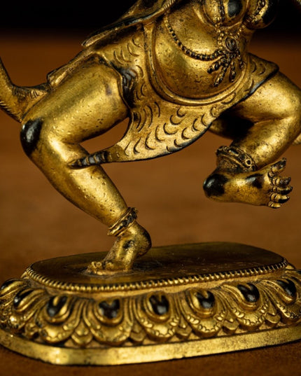 Qing Dynasty Tibetan Antique Statue Simhamukha Dakini Gilded Tibet