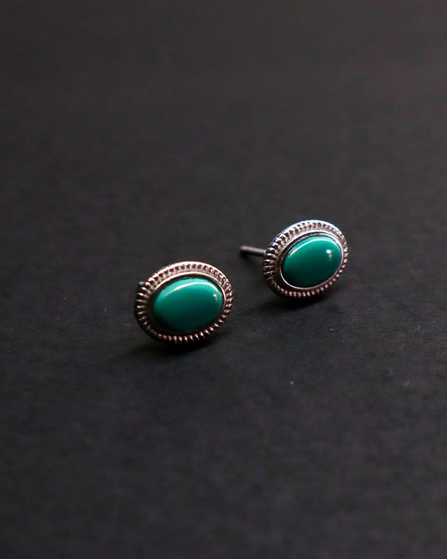 Kailash Energy Fortune Oval Turquoise Stud Earrings