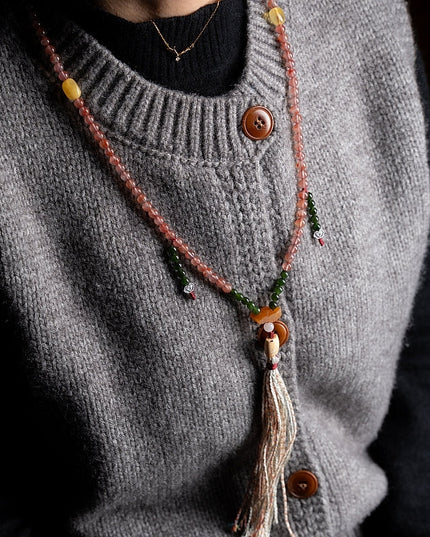 Ember Prayer Mala – South Red Agate 108 Bead Necklace-Bracelet for Spiritual Protection