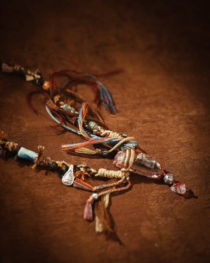 Tibetan Quartz & Clear Quartz Handwoven Necklace Clarity & Confidence