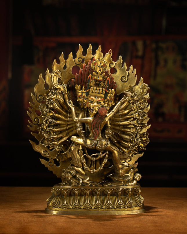 Wrathful Embrace of Enlightenment: 34-Armed Yamantaka Vajra Statue