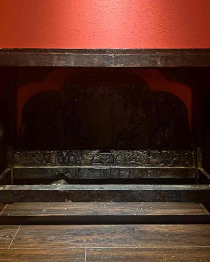 17th Century Painted Kirtimukha Tibetan Cabinet From East Tibet