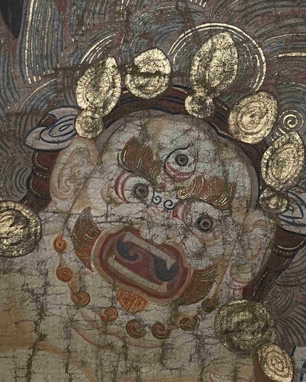 18th Century Acalanātha Hand Painting Thangka Cotton Fabric Mineral Pigments