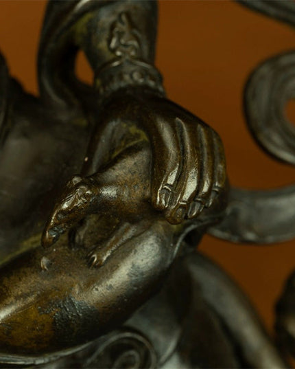 18th Century Vaiśravaṇa Tibetan Antique Buddha Statue Lima Copper From Dzogchen Monastery