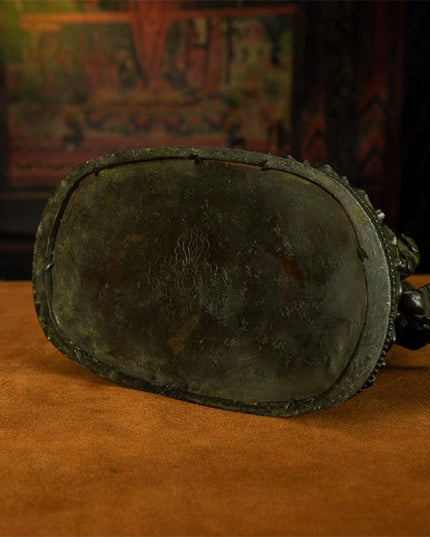 18th Century Vaiśravaṇa Tibetan Antique Buddha Statue Lima Copper From Dzogchen Monastery