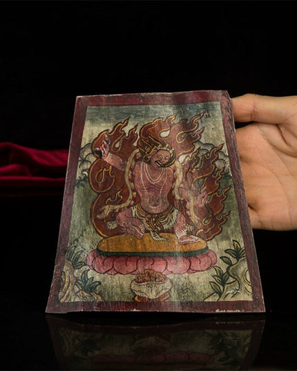 18th Century Vajrapani Tibetan Antique Thangka Purely Hand-painted