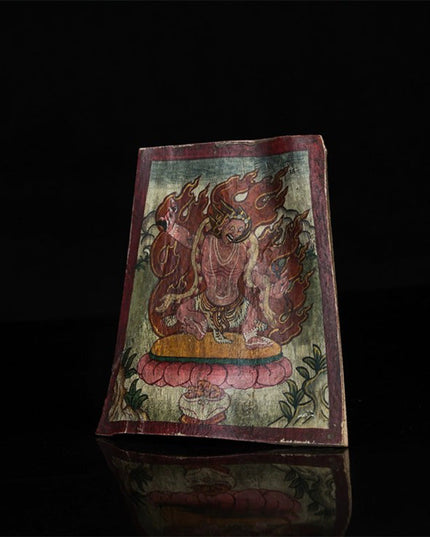 18th Century Vajrapani Tibetan Antique Thangka Purely Hand-painted