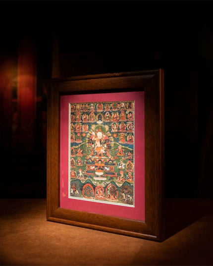 18th Century Vajrasattva Yab-Yum Old Tibetan Antique Thangka Purely Hand-painted