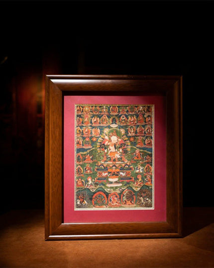 18th Century Vajrasattva Yab-Yum Old Tibetan Antique Thangka Purely Hand-painted