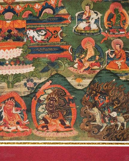 18th Century Vajrasattva Yab-Yum Old Tibetan Antique Thangka Purely Hand-painted